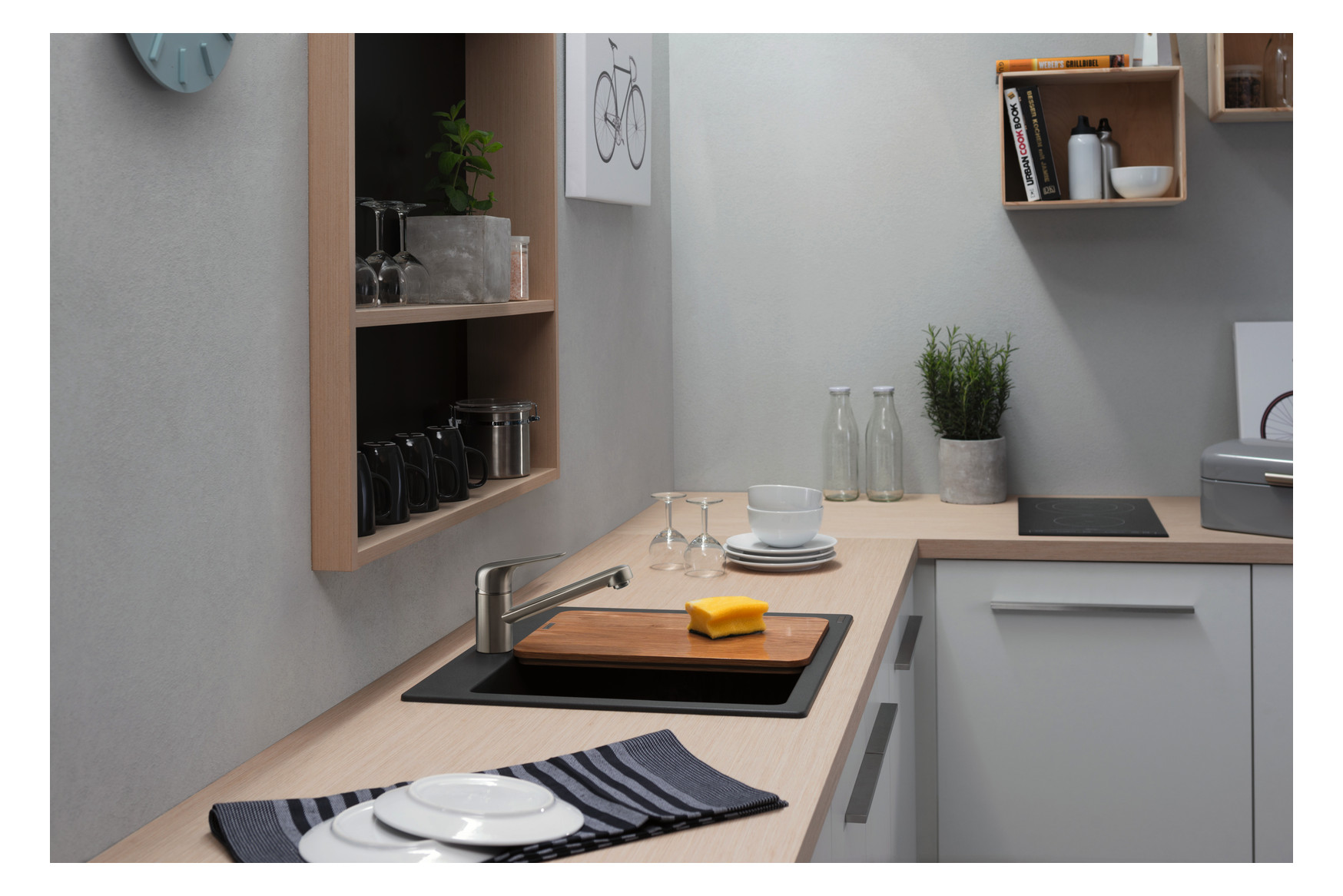 hansgrohe Spültisch-Einhebelmischer 100 Focus M42 1jet, Edelstahl-Optik