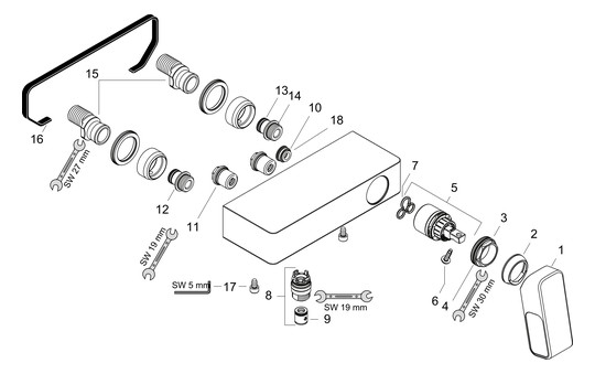 hansgrohe Brausen-Einhebelmischer Axor Urquiola AP, 1 Verbraucher, chrom