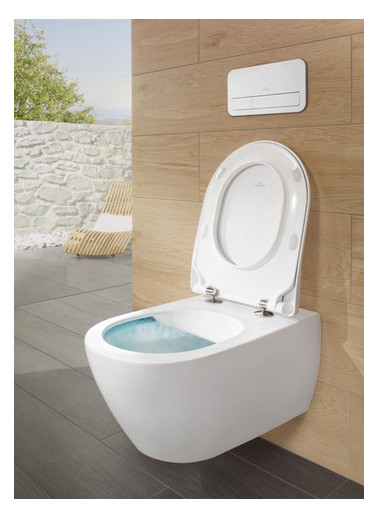 V&B Combi-Pack-Wand-Tiefspüler Subway 2.0 weiß, DirectFlush, mit WC-Sitz