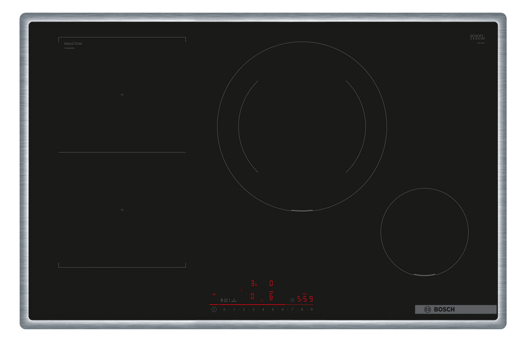 Induktionsfeld autark Zweikreisz 802x523mm