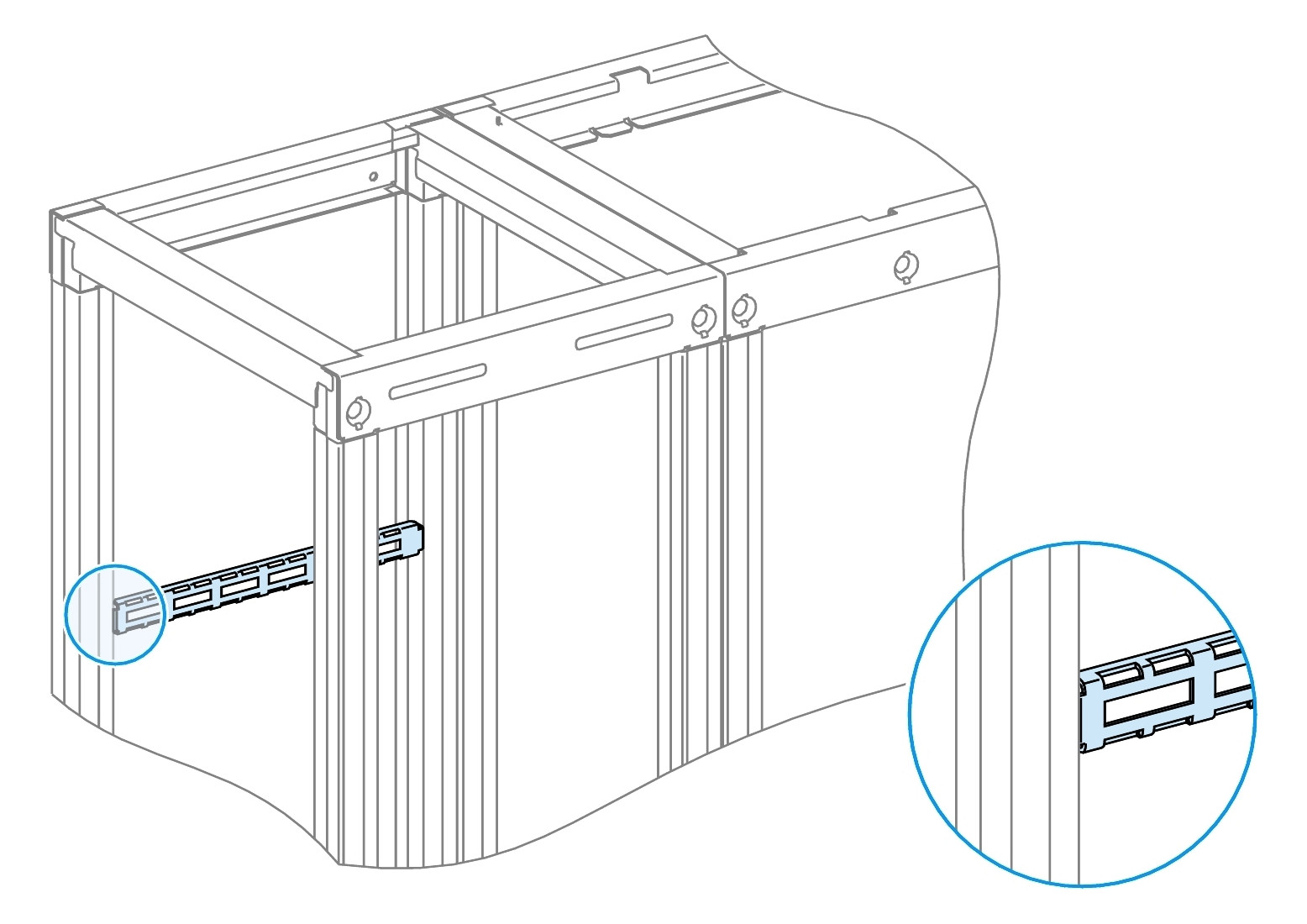 Kabelabfangschiene 30x650x10mm Metall