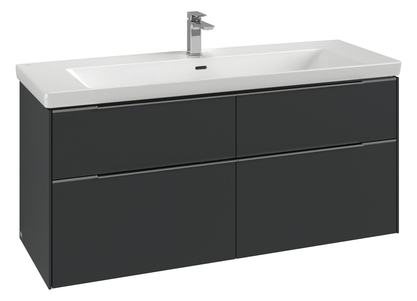 V&B Waschtisch-Unterschrank Subway 3.0 127,2x57,6x47,8cm, ohne LED/Griff Volcano black, kansas oak