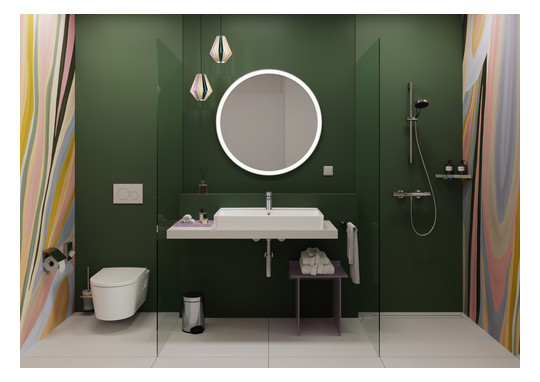 hansgrohe Duschrinne RainDrain Compact 800 mm, Komplettset, für flache Installation, Edelstahl gebürstet