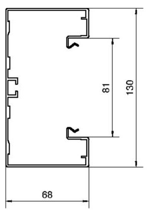 Geräteeinbaukanal Alu 130x68mm natur anod/elox GEB-K 6900qmm 2000mm