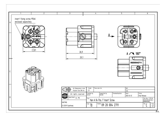 HART Steckdosen-Einsatz      09200042711 