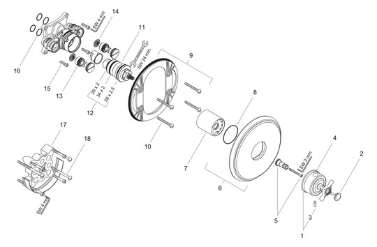 hansgrohe Fertigmontageset Axor Montreux HighFlow UP-Thermostat, mit Kreuzgriff, chrom