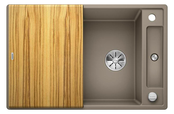 Blanco Spüle Axia III 45 S SILGRANIT 78 x 51 cm, tartufo, reversibel, mit Holzschneidbrett