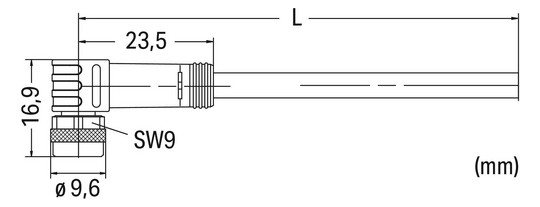 Sensor-Aktorkabel 3p 10m Serie 756 M8 Female abgew fr.Ende Polyurethan (PUR)