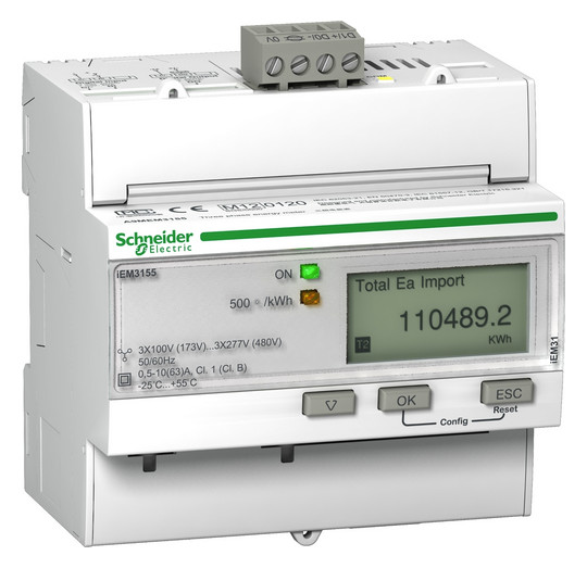 Drehstromzähler Vierleit elektr digi B 63A Modbus 480V/L-L Multitarif 48-62Hz