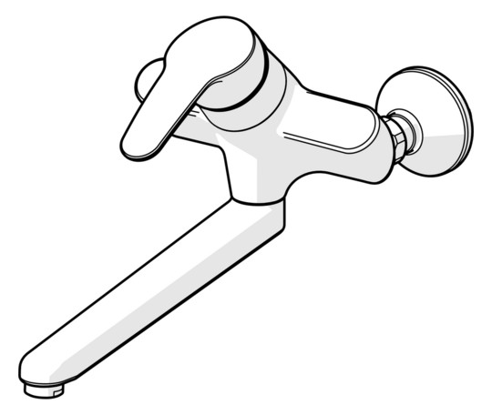 HANSA Waschtisch-Wand-Einhebelmischer HANSAMIX S-Anschlüsse, absperrbar, schwenkbar, Ausladung 311mm, chrom