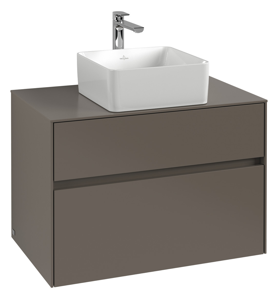 V&B Waschtischunterschrank Collaro 80x54,8x50cm, Waschtisch mittig, LED-Beleuchtung 5,7 W, nordic oak