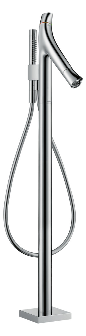 hansgrohe Fertigmontageset Axor Starck Organic Wannenthermostat, Ausladung 175mm, bodenstehend, chrom