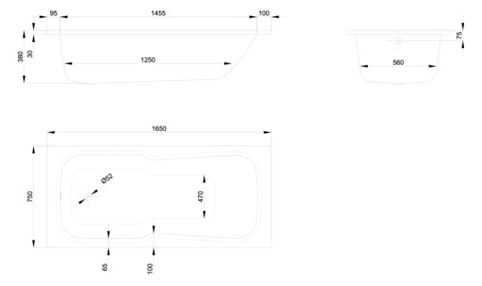 Badewanne BetteSet 3560 165x75x38cm, capri