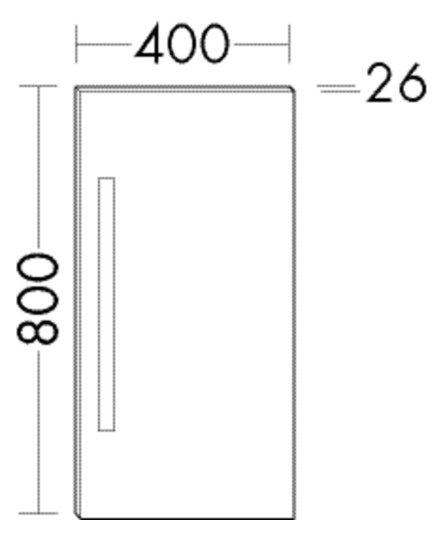 Burgbad Leuchtspiegel Eqio 40x80x2,6cm, mit vertikaler LED-Beleuchtung, Acryl/Melamin