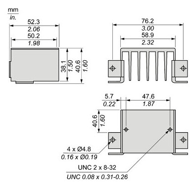 Kühlkörper Relais 58,9x40,6x52,3mm