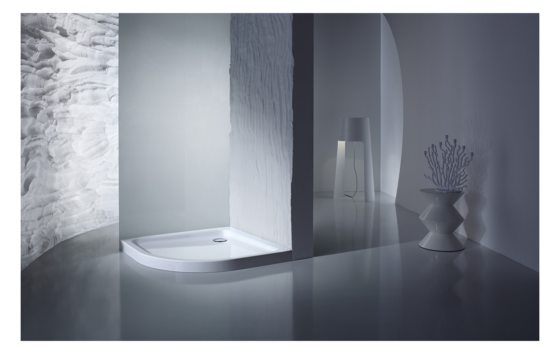 Kaldewei Duschwanne ARRONDO 871-2 90x90x6,5cm, mit Träger, Antislip Perl-Effekt, schwarz