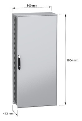 Standschrank ST IP55 B800xH1800xT400mm m.MPL pulverbesch RAL7035 Koppelbar