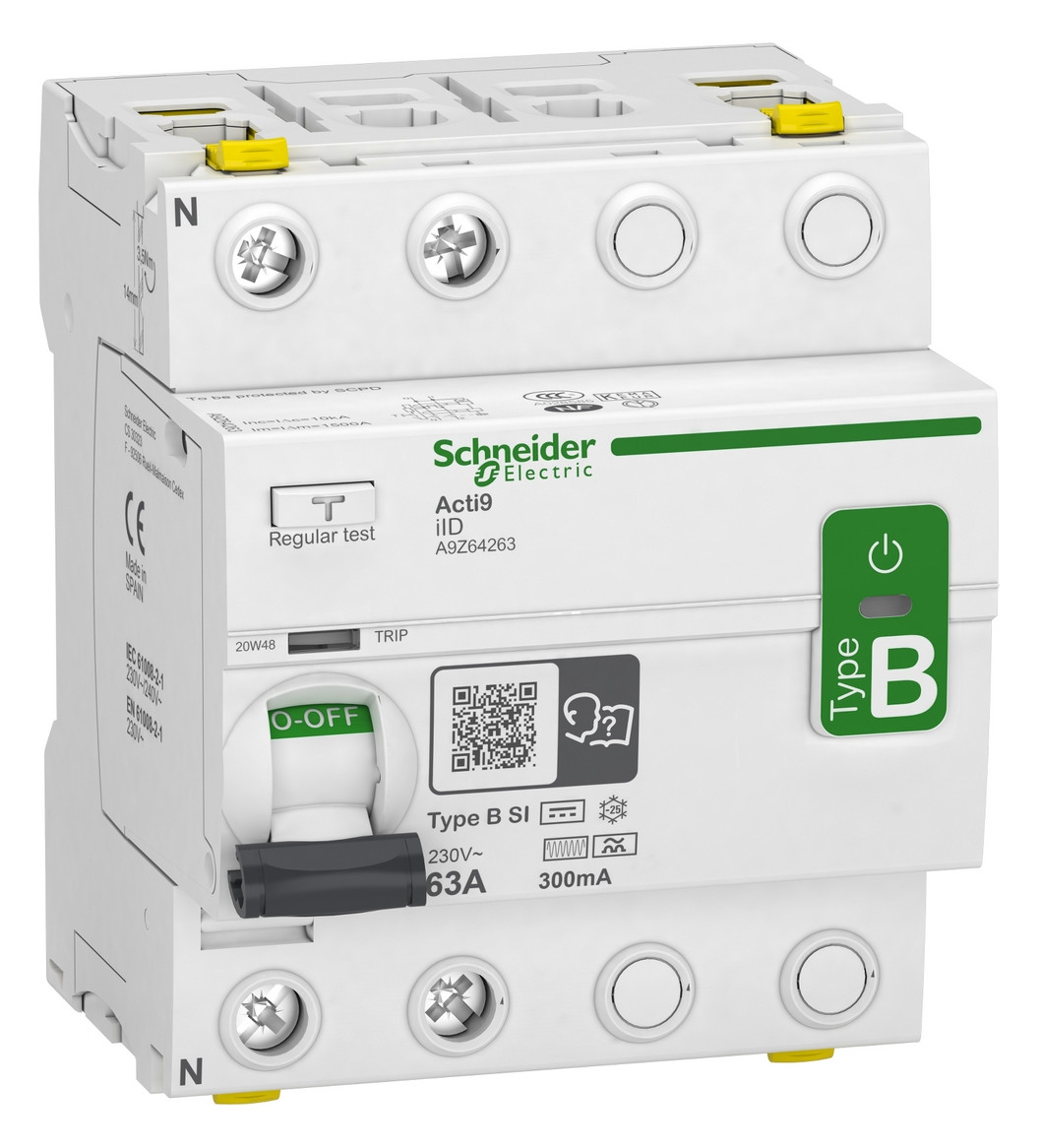 FI-Schutzschalter B 2p 230V 63A 0,3A 4TE REG 10kA 6kA/stoß