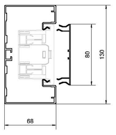 Geräteeinbaukanal Alu 130x68mm natur anod/elox GEB-K 6900qmm 2000mm