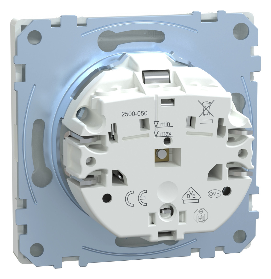 Steckdose 1f lows glz System Design UP m.BS Mit erhöhtem Berührungsschutz IP20