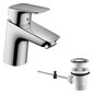 hansgrohe Waschtisch-Einhebelmischer 70 Logis mit Zugstangen-Ablaufgarnitur, chrom