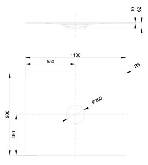 Bette Duschfliese Antirutsch Pro BetteAir 1100 x 900 mm, sand, Rechteck, glasierter Titan-Stahl