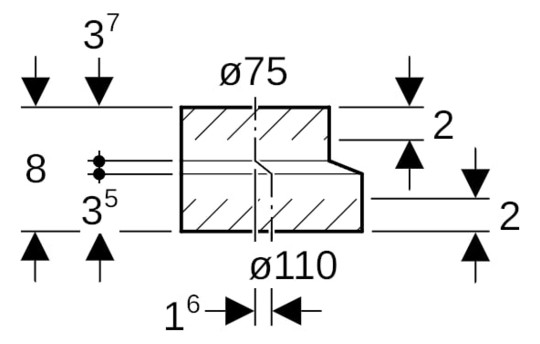 Geberit Reduktion PE DN 100/70, exzentrisch, kurz, PE-HD