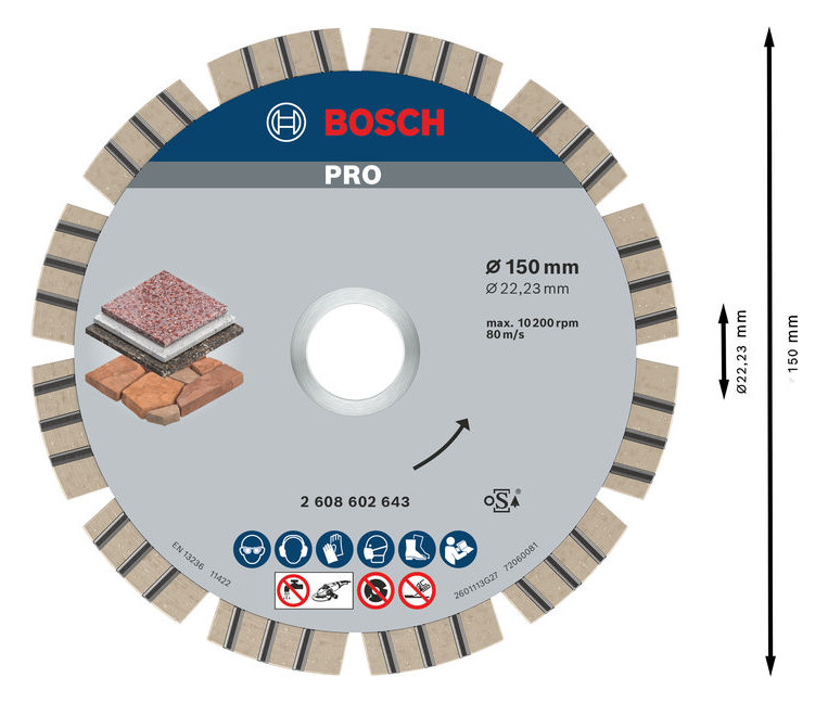Diamant-Schleifscheibe 150x12mm f.Beton Geeignet für bewehrten Beton