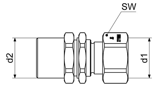 Schlösser Wasserzähler-Anschlussverschraubung 2205 1" Qn 2,5, Eingang, Messing