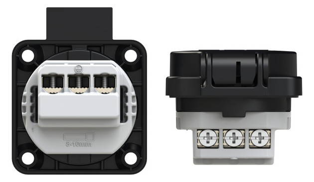 105-0s PC-Electric Maschinensteckdose schwarz - SCHUKO-Anbausteckdose