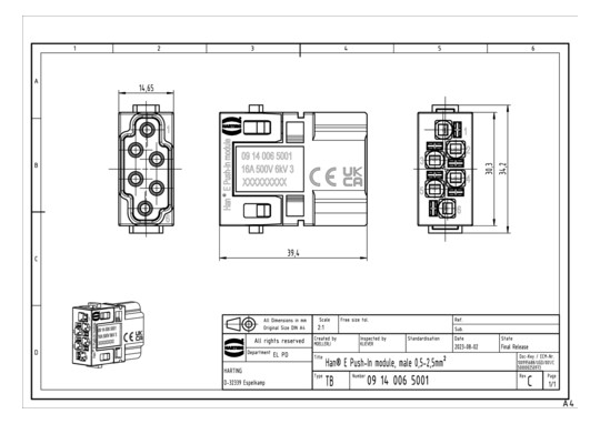 Harting HAN E Push-In Modul  09140065001 