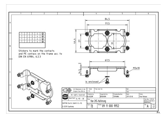 HART Han 2HC-Halterung       09110009952 