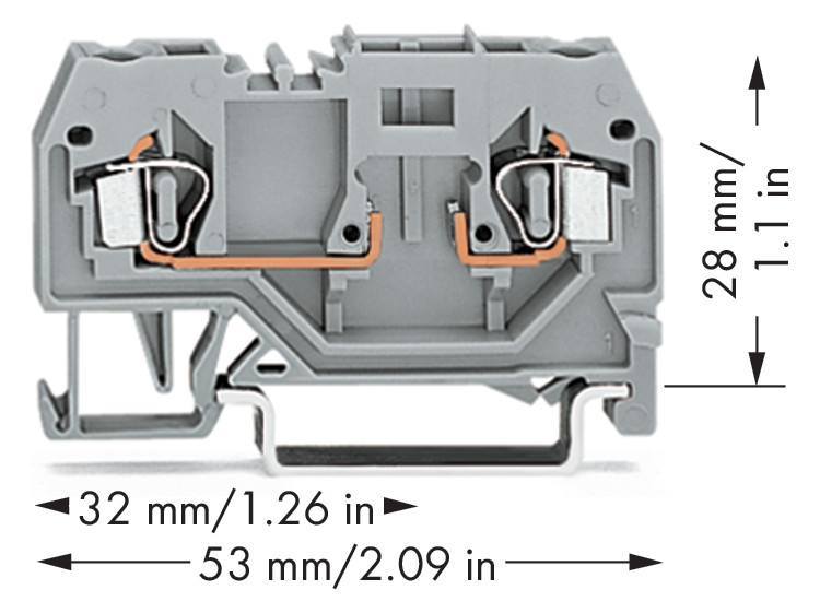 Reihenklemme 0,08-2,5qmm Serie 280 10A 1Etage 2kl gr Hutschiene TH35