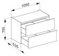 KEUCO Unterbauschrank Edition 11 Planning 105x70x53,5cm, 2 Frontauszüge, Innenbeleuchtung, Strukturlack Weiß