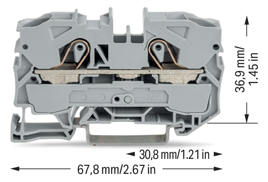 Reihenklemme 0,5-10qmm Serie 2010 1Etage 2kl gr 57A Hutschiene TH35