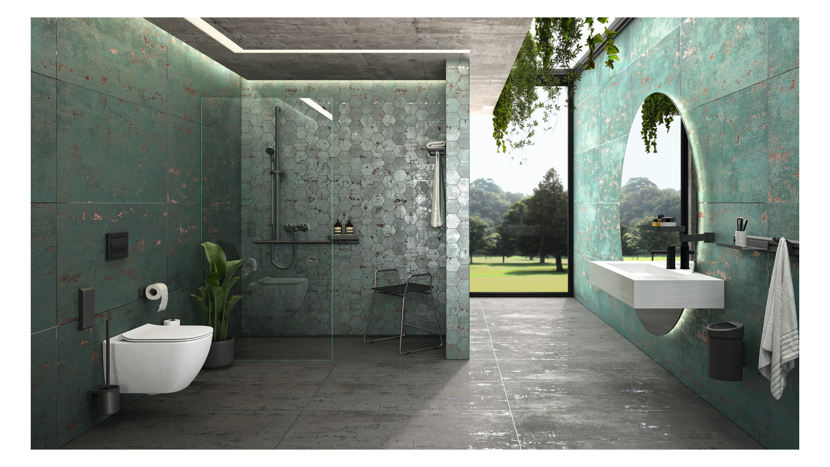 NB Cavere WC-Bürstengarnitur 7525500 110x130x455 Carbonschwarz