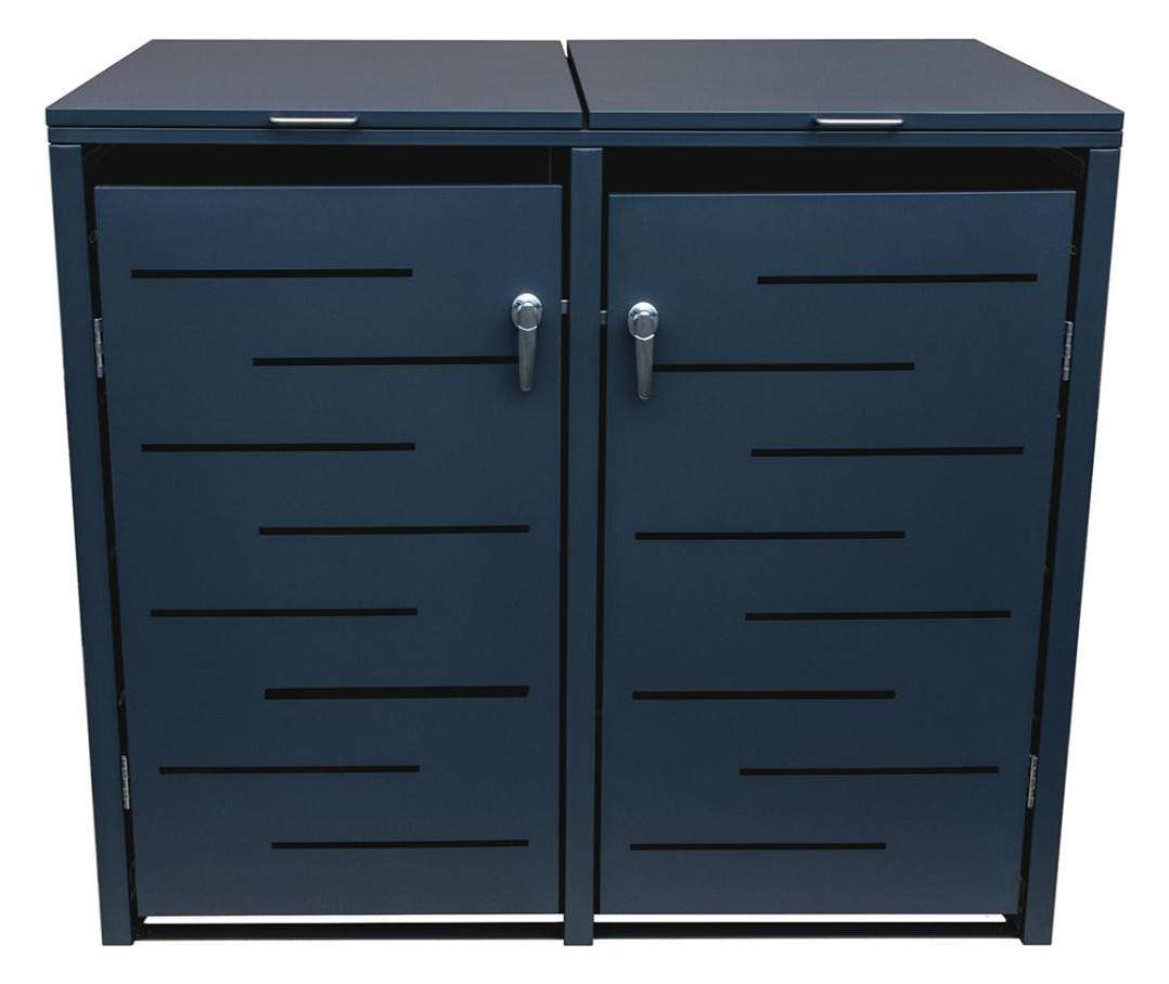 Bild OSKAR Mülltonnenbox 132x80x116cm, ANTHRAZIT Für 2 Tonnen bis 240 L Stahl verzinkt p - n.a.-1