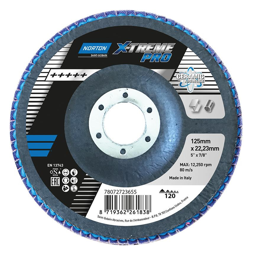 Bild Fächerscheibe X-Treme Pro 125 mm P120 - Norton-0