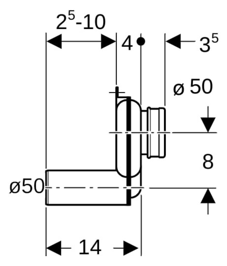 Geberit Urinalgeruchsverschluss Ø 50 mm, Abgang horizontal, Kunststoff, weiß