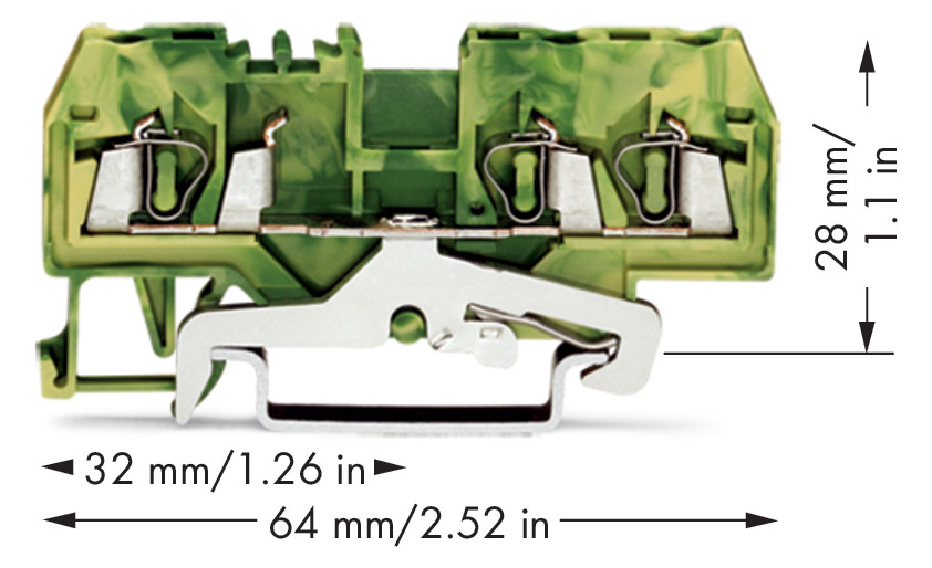 Schutzleiter-Reihenklemme Serie 280 0,25-2,5qmm gn/ge 1Etage APL_erf.