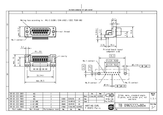 HART DSUB SV MA SSDP ANG73-  09652226802 