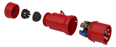 CEE-Stecker 5p 32A IP44 Acti9 380-415 V (50+60 6h schraubl.Kl Kst Verschraubung