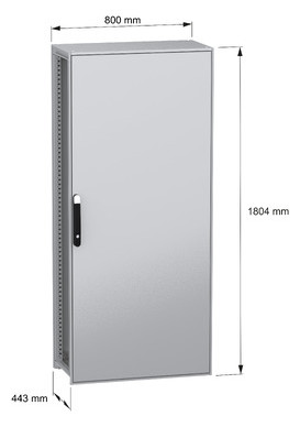 Standschrank ST IP55 B800xH1800xT400mm pulverbesch RAL7035 Koppelbar