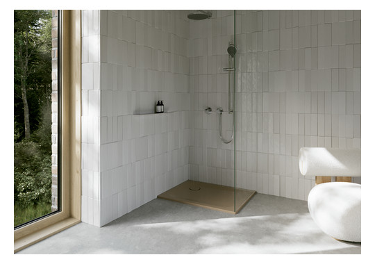 Duschwanne BetteUltra 8750 90x80x2,5cm, Mini-Wannenträger, greige