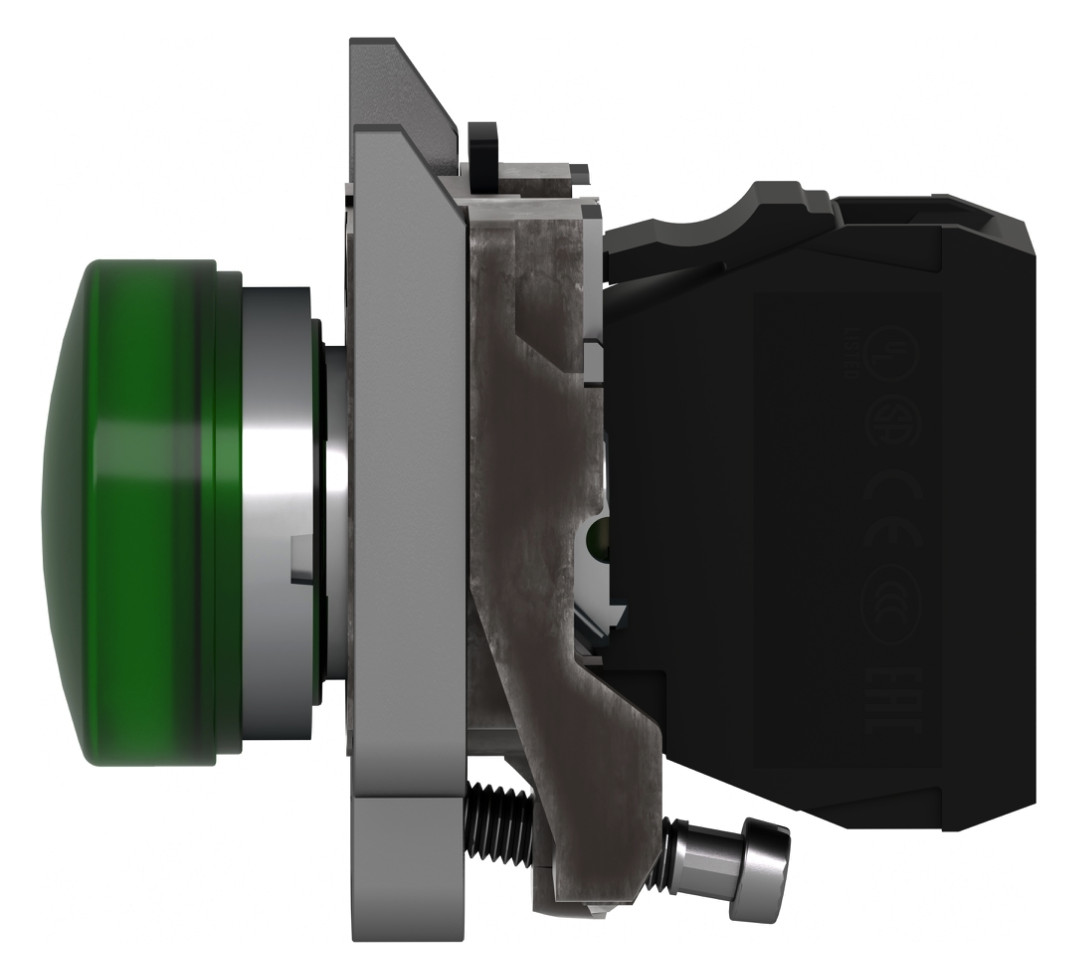 Leuchtmelder komplett 1f LED AC rnd fl Ø22mm IP65 gn