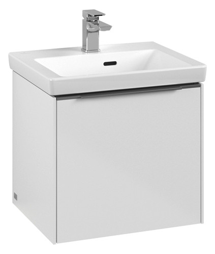 V&B Waschtisch-Unterschrank Subway 3.0 47,3x42,9x40,8cm, mit LED/Griff Aluminium glänzend, brilliant white