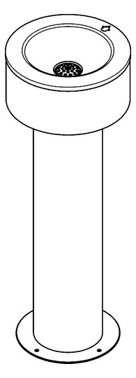 AR Standtrinkbrunnen, ANIMA, Edelstahl, 325x900x325 mm, Hahnloch