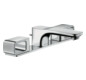 hansgrohe 3-Loch-Waschtischarmatur 50 Axor Urquiola Ausladung 180mm, mit Zugstangen-Ablaufgarnitur, Platte, chrom