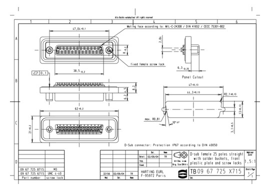 HART D SUB IP 67 25 POLE     09677256715 