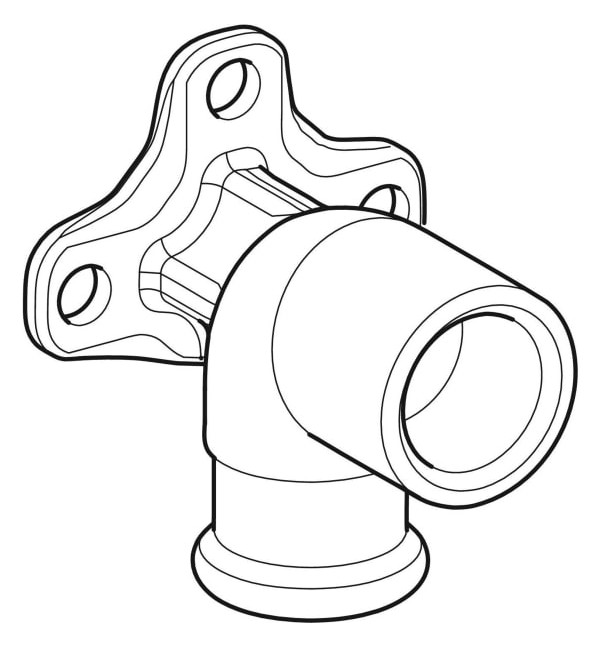 Geberit Anschlusswinkel Mapress Ø 15 mm x Rp 1/2, Kupfer, 90°, Rotguss